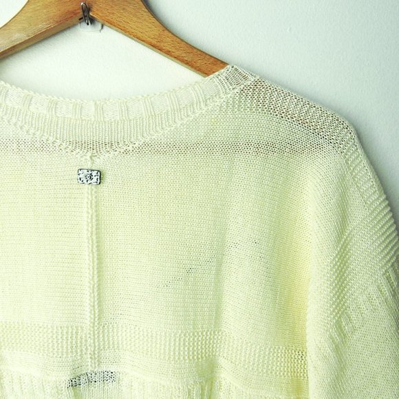 CHANEL 2pc twinset sweater set Ivory Black CC logo 2012 Spring Collection - Picture 7 of 14